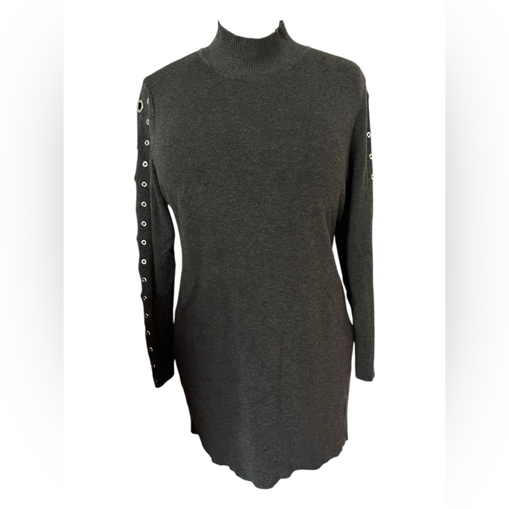 Cozy Gray Grommet Sleeve Sweater | INC | Size Large